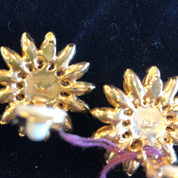 Amethyst Crystal Pavé Center Vintage Earrings-Boutique - Picture 6 of 6